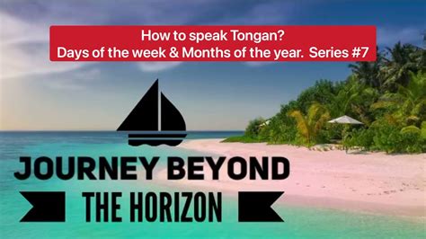 How To Speak Tongan Series 7 Days Of The Week And Months Of The Year