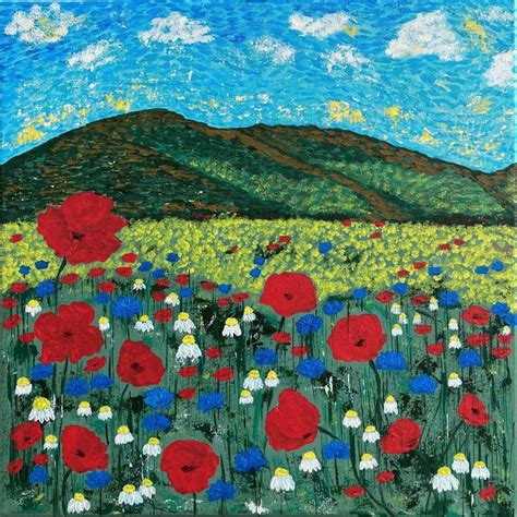 Field Of Poppies Acrylbild Kaufen Auf Ricardo