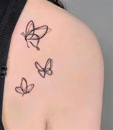 Three Butterfly Tattoo Design For The Back Of The Shoulder