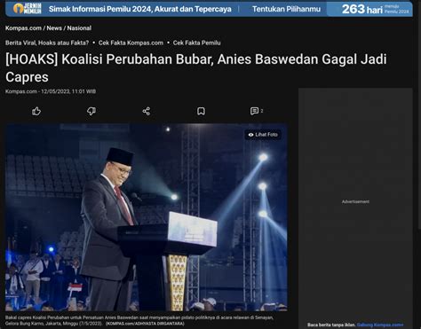 SALAH Anies Baswedan Batal Nyapres 2024 TurnBackHoax ID