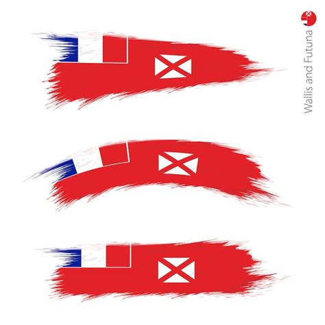 Premium Vector Set Of Grunge Textured Flag Of Wallis And Futuna