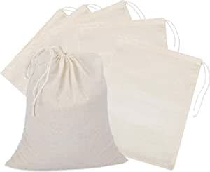 TANCUDER 6 Packs Muslin Bag Large Muslin Drawstring Bags Reusable