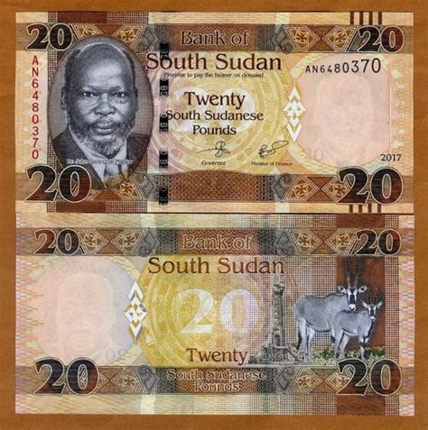 Jual South Sudan 20 Pounds 2017 John Garang De Mabior Prefix AN Di