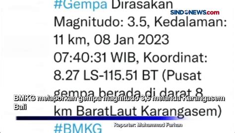 Karangasem Bali Dilanda Gempa Magnitudo 3 5 Video Dailymotion