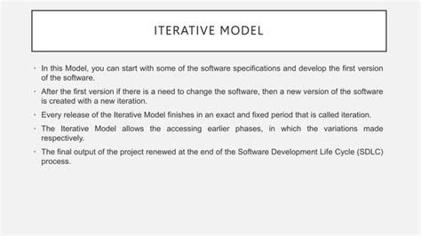 Iterative Model In Software Engineering Pptx