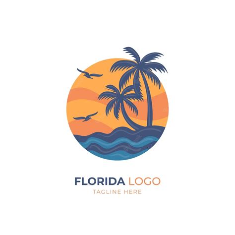 Premium Vector | Hand drawn flat design florida logo template