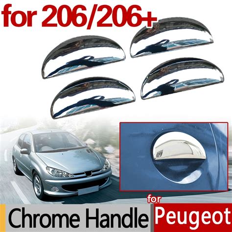 For Peugeot 206 Chrome Door Handles Covers 206sw 206cc 206+ Car ...