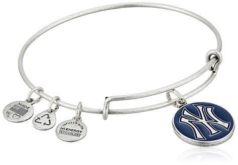 Alex And Ani New York Yankees Cap Logo Navy Expandable Rafaelian Silver