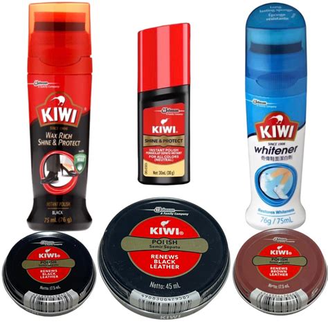 Kiwi Shoe Polish Shine And Protect Black Brown Leather White