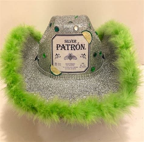 Patron Tequila Inspired Cowboy Hat Fully Customizable Light Up Glitter