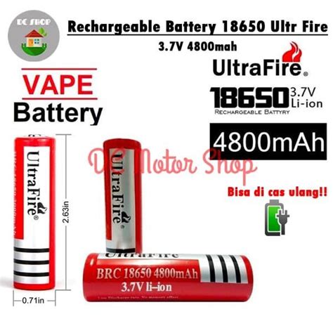 Jual Baterai Charge Cas Ultrafire Rechargeable 3 7V 18650 4800 MAh Li