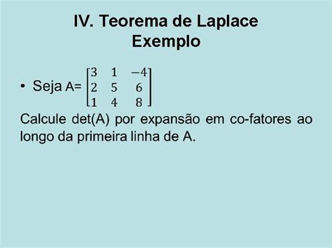 Lgebra Linear Unidade Ii Determinantes Prof Edson Brito