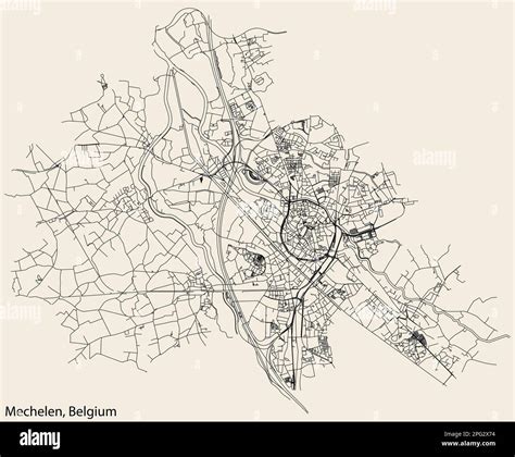 Street roads map of MECHELEN, BELGIUM Stock Vector Image & Art - Alamy