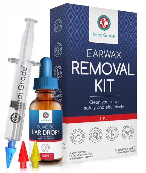 Buy Medi Grade Ear Wax Removal Kit With Olive Oil Ear Drops 10ml The