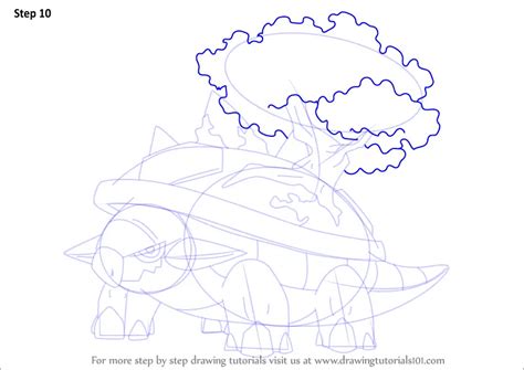 Learn How To Draw Torterra From Pokemon Pokemon Step By Step Drawing Tutorials