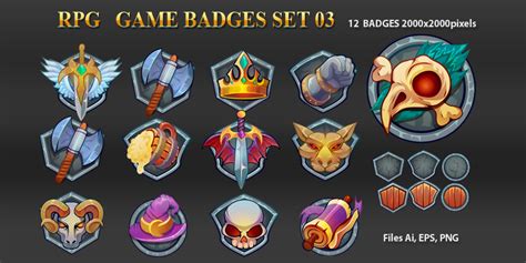 Rpg Game Badges Set 03 By Dionartworks Codester