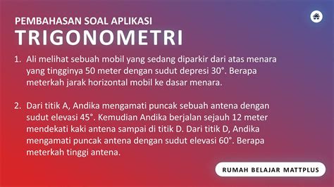 Contoh Soal Aplikasi Trigonometri Bagian 1 Youtube