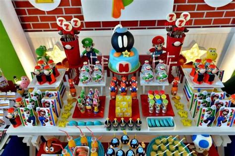 8 Mario Bros Birthday Party Ideas Super Mario Bros Birthday Party Birthday Party Tables Boy