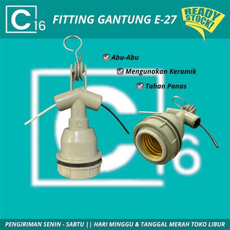 Jual Fitting Lampu Gantung Keramik WD E27 Shopee Indonesia