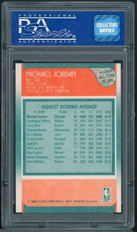 Fleer Set Break Michael Jordan All Star Psa Mint B Ebay