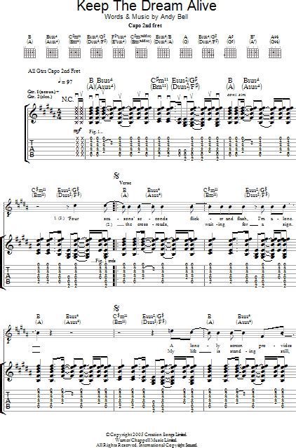 Keep The Dream Alive Guitar Tab Zzounds