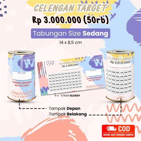 3jt 50K CELENGAN TARGET Celengan Viral Celengan Challenge Nabung Kui