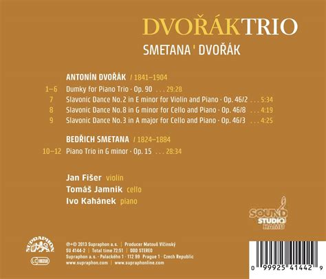 C M D Smetana Piano Trio Dvo K Slavonic Dances Trio Dumky Cd