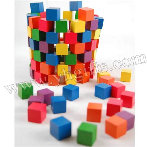 100PCS/LOT,25MM Colorful wood cube, Wooden cube,2.5cm block,Building ...