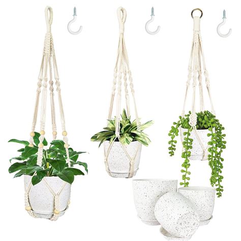 Bouqlife Pack Hanging Planters For Indoor Plants Macrame Plant