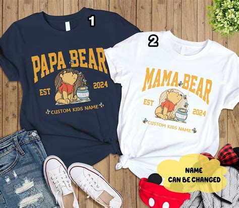 Personalized Winnie The Pooh Papa Mama Bear Matching Shirts Inspire