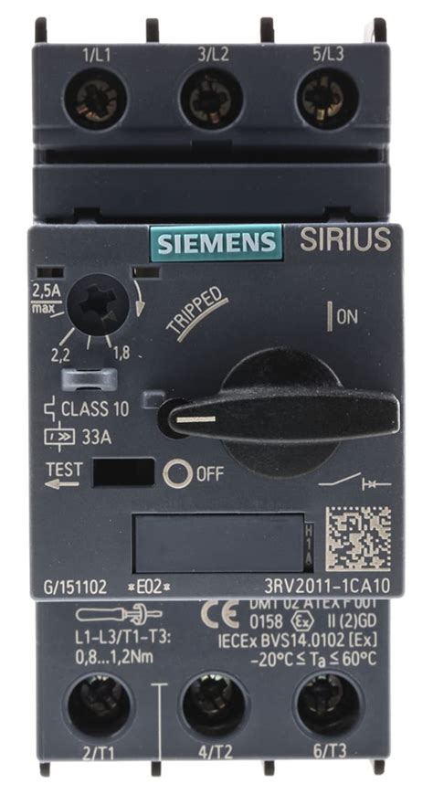 3rv2011 1ca10 Siemens Siemens 18 → 25 A Sirius Innovation Motor Protection Circuit Breaker