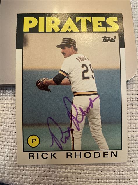 RICK RHODEN 1986 TOPPS AUTOGRAPHED SIGNED AUTO BASEBALL CARD PIRATES