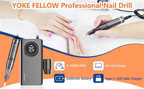 Yokefellow Professional Rechargeable 35000 RPM Nail Drill Electric