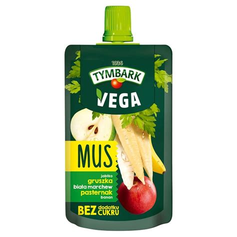 Tymbark Vega Mus jabłko gruszka biała marchew pasternak banan 100 g