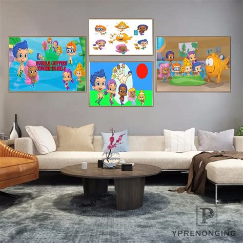 Custom Bubble Guppies Poster Art Home Decor Canvas Printing Silk Fabric ...