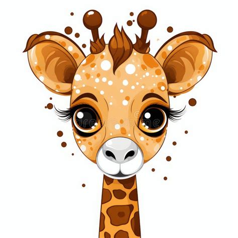 Chibi Giraffe Tshirt Design Graphic Cute Kawaii Style Stock