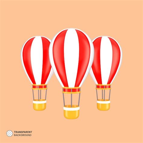 Premium PSD Hot Air Balloon Icon Isolated 3d Render Illustration