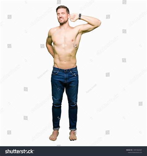 Handsome Shirtless Man Showing Nude Chest Stock Photo 1497366407 Shutterstock