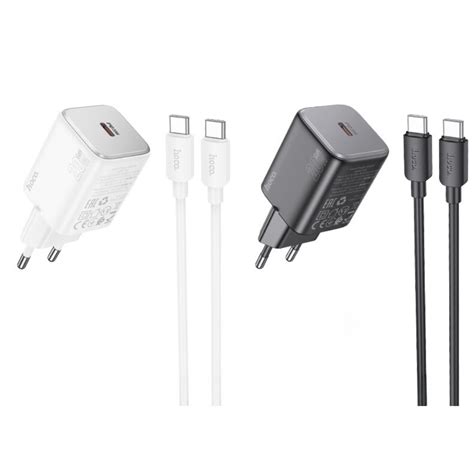 Set Incarcator Cu Cablu Hoco N W Usb C Cablu Type C M Negru