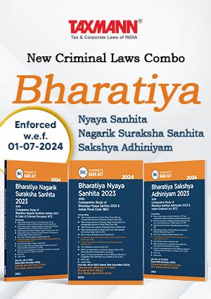 Taxmann New Criminal Laws Combo Bharatiya Nyaya Sanhita 2023 Bharatiya