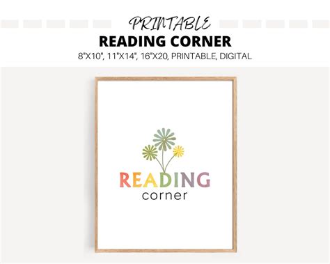 Reading Corner Poster Calming Corner Printable Colorful Etsy