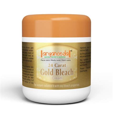 Aryanveda Carat Gold Bleach Cream For All Skin Types Provides