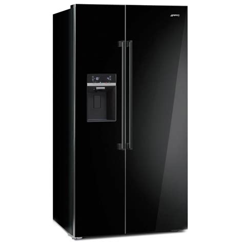 Smeg Sbs63ned American Style Side By Side Fridge Freezer In Black