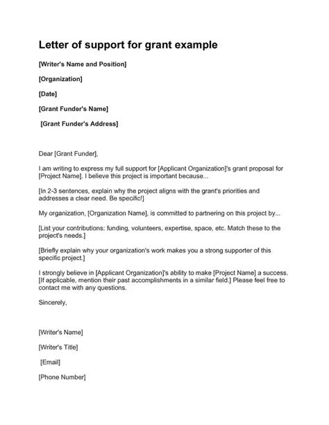 11 Free Grant Letter Of Support Templates And Examples Calypso Tree