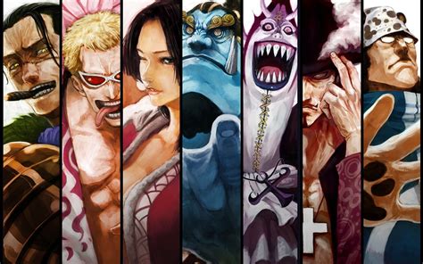 One Piece, Shichibukai, Dracule Mihawk, Bartholomew Kuma, Boa Hancock, Crocodiles, Donquixote ...