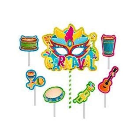 Kit Topo De Bolo Carnaval E V A C Unid Kit Topo De Bolo Carnaval E