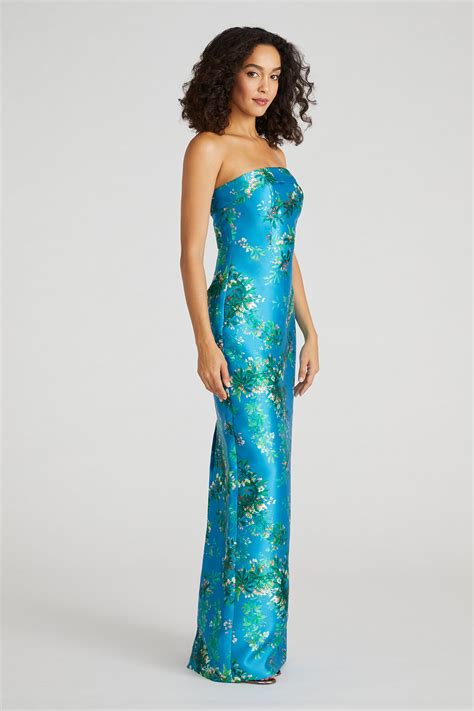 Cleo Strapless Column Gown – THEIA