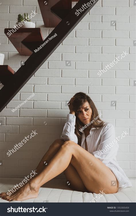 Sad Depressed Caucasian Lady Semi Nude Stock Photo Shutterstock