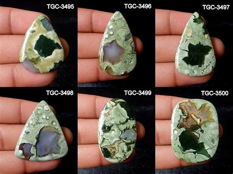 Rhyolite Cabochon Natural Green Rhyolite Gemstone High Quality Rhyolite