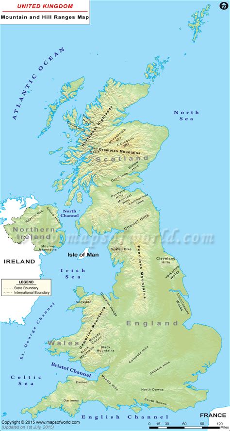 Map of UK with Mountains